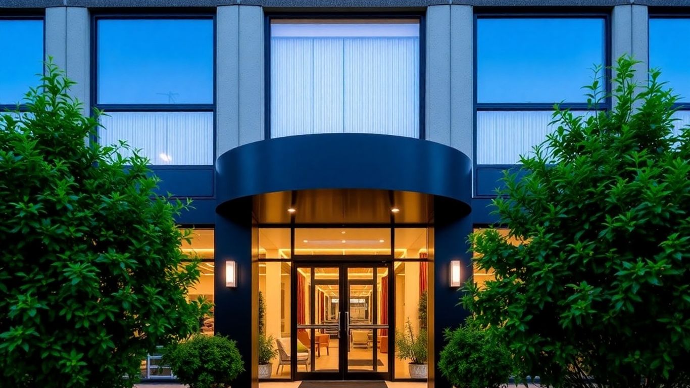 Hotel in Düsseldorf Friedrichstadt mit Bäumen