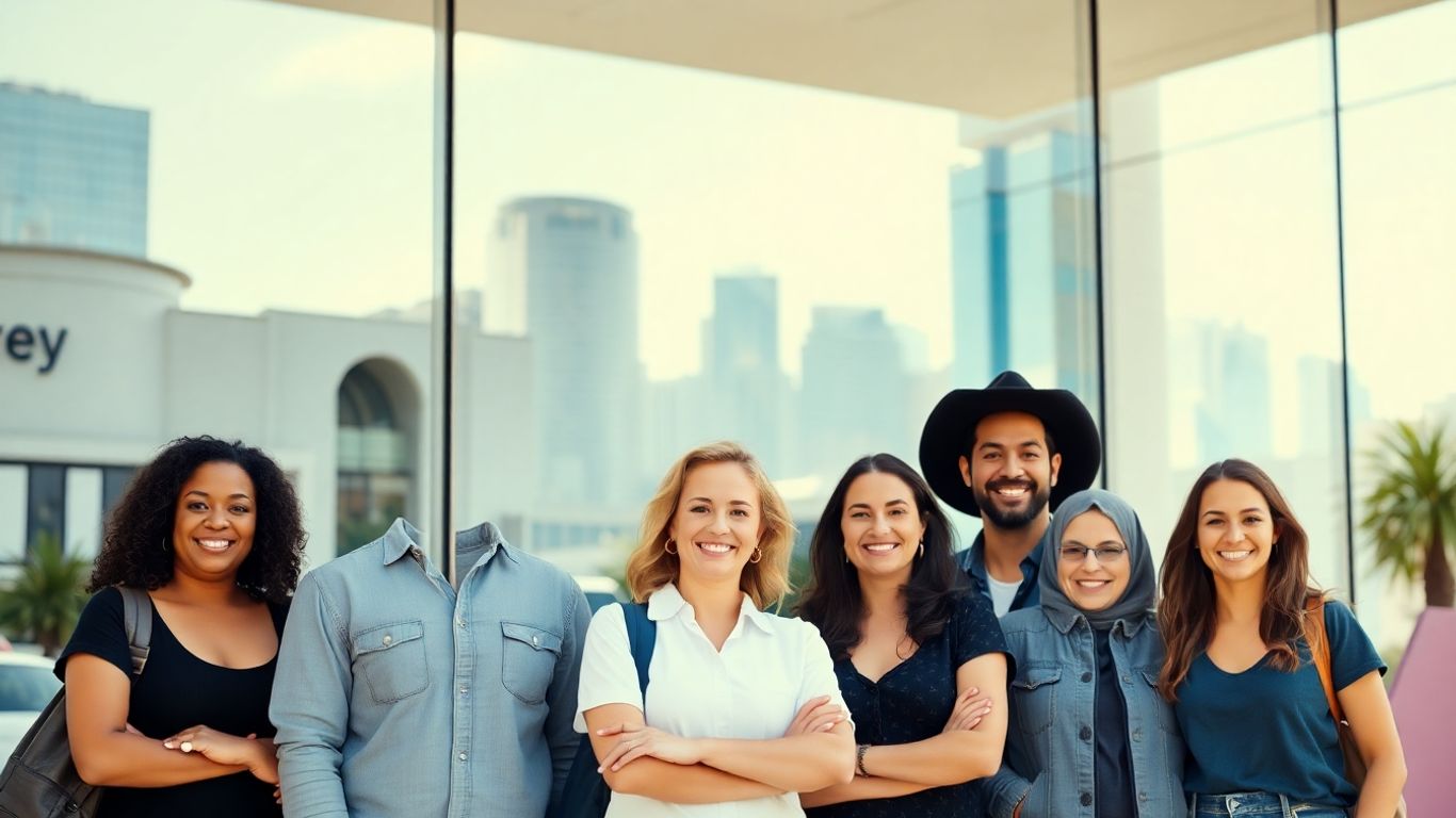 Australian small business owners in front of a city store