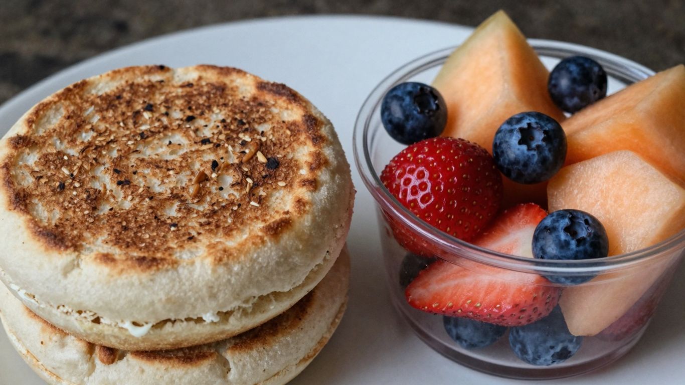Chick-fil-A English muffin and fruit cup