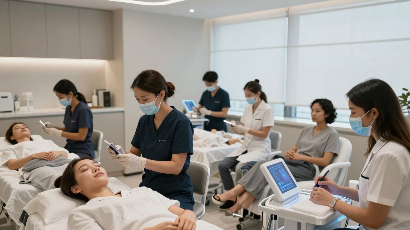 Medspa patients receiving AI-enhanced treatments.
