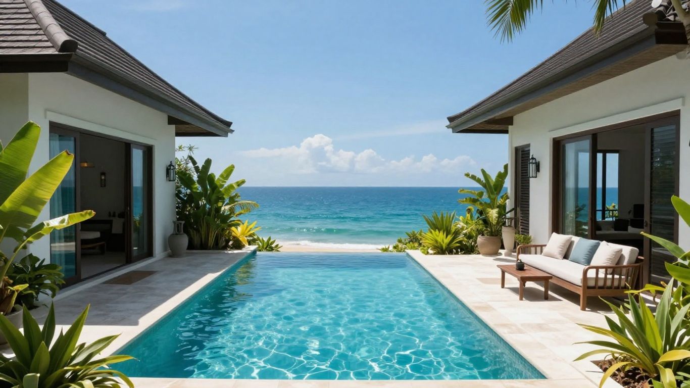 Luxury Phuket villa with ocean view and swimming pool.