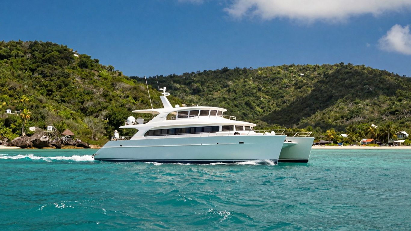 Catamaran sailing in St. Thomas waters.