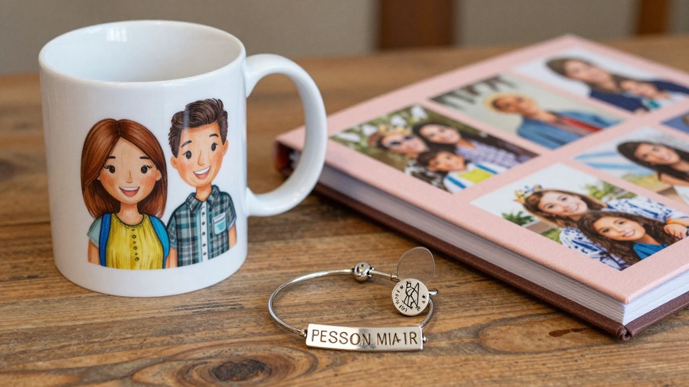 Collection of unique custom gifts for loved ones.