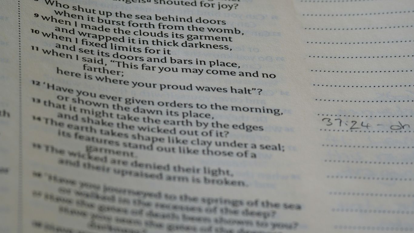 a close up of a text on a book