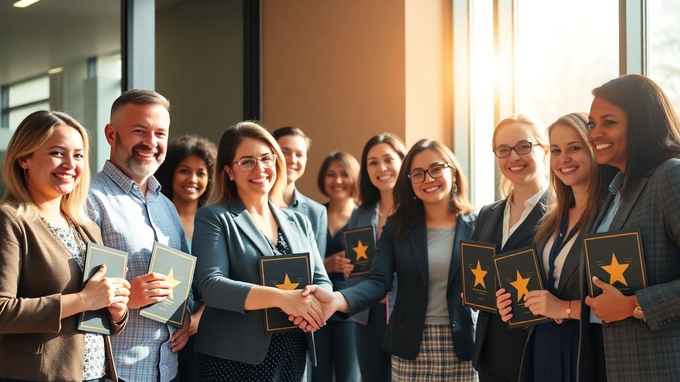 Admin professionals receiving awards and appreciation.