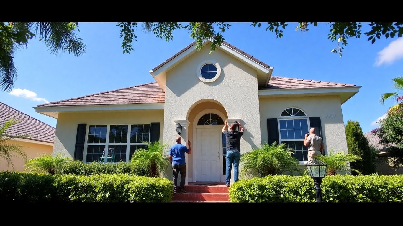 Trusted painters working on a house in Orlando.