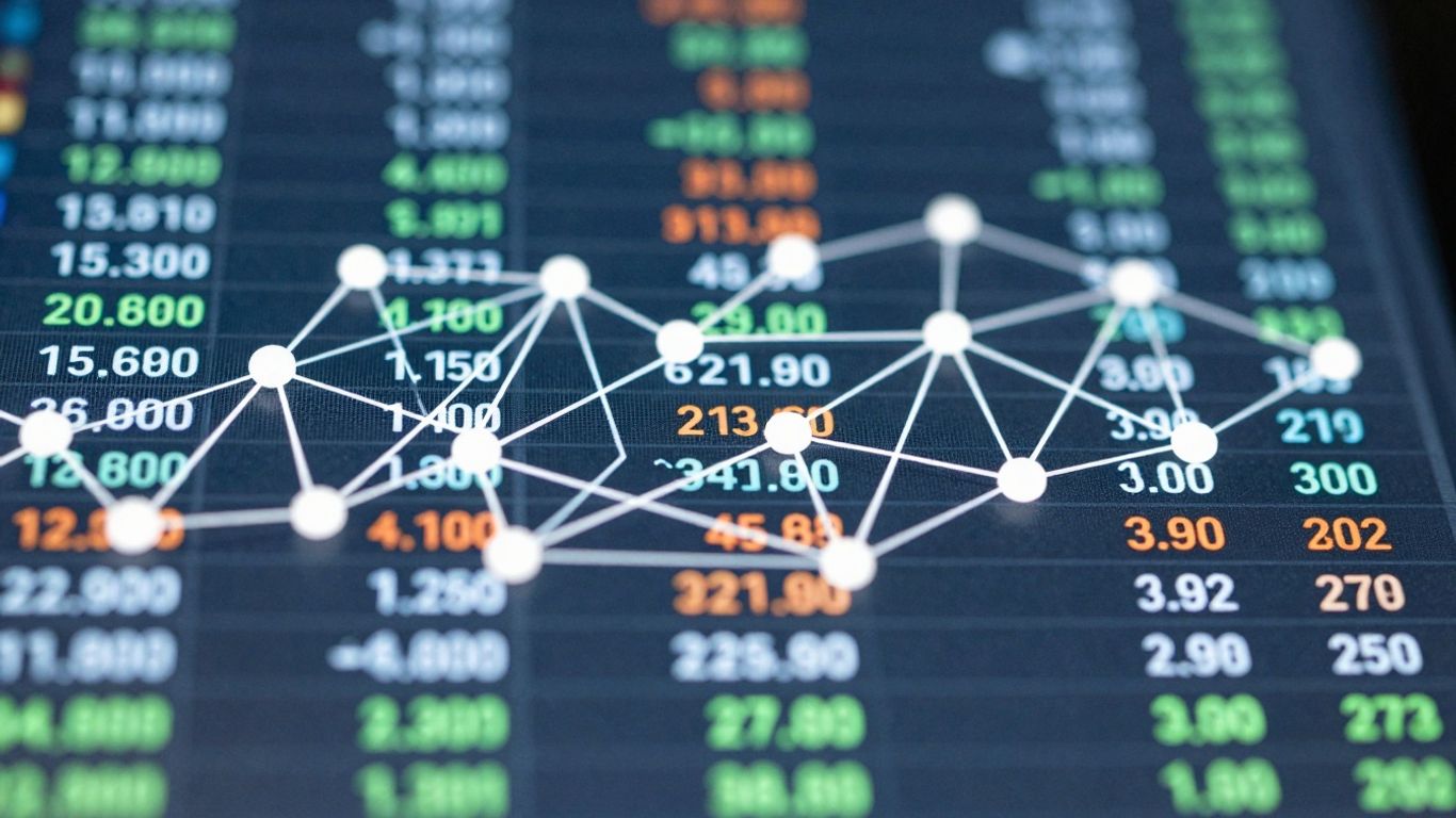 Digital interface showing blockchain transaction data and network activity.