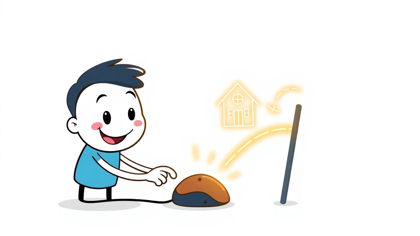 Cartoon character applying for an online loan.