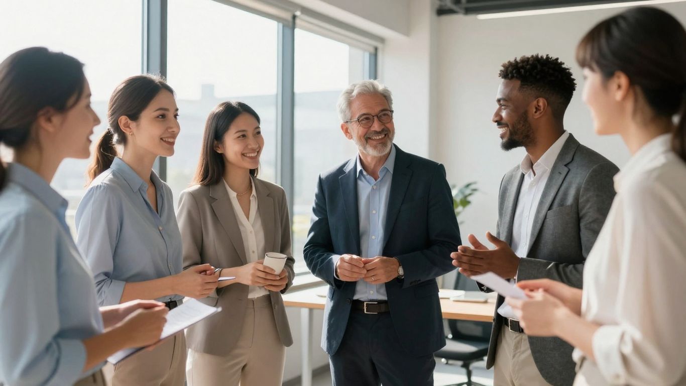 Mensen die samenwerken in een modern kantoor.