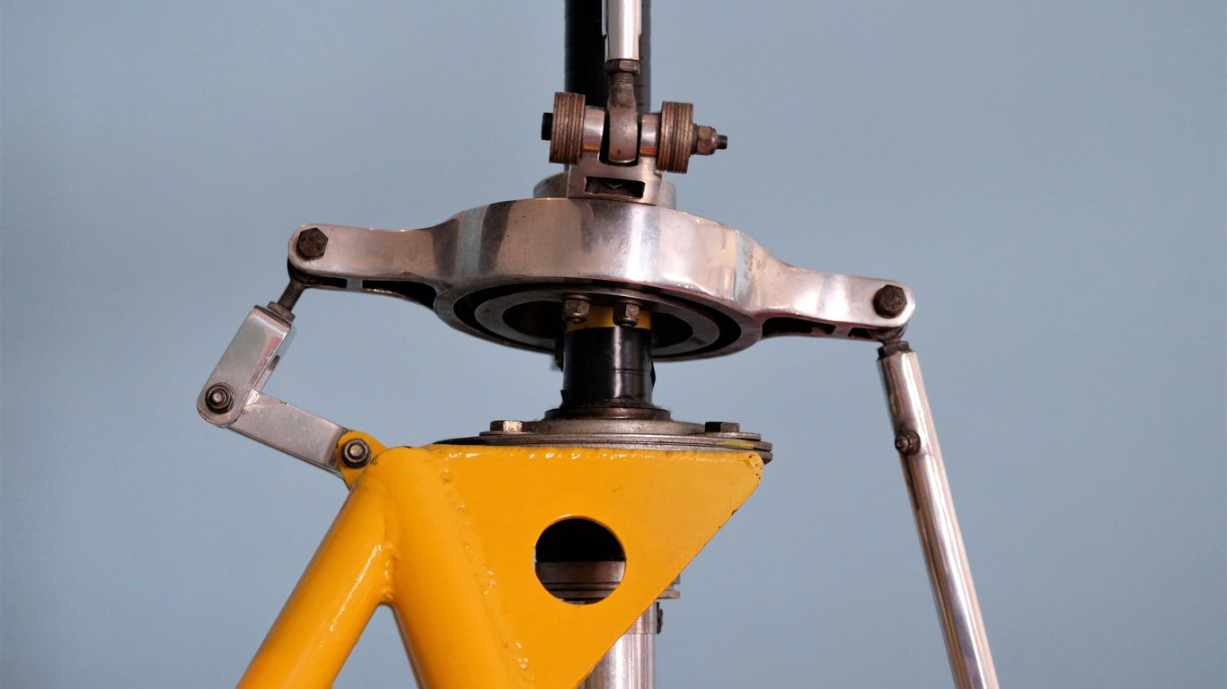 gray and yellow metal frame