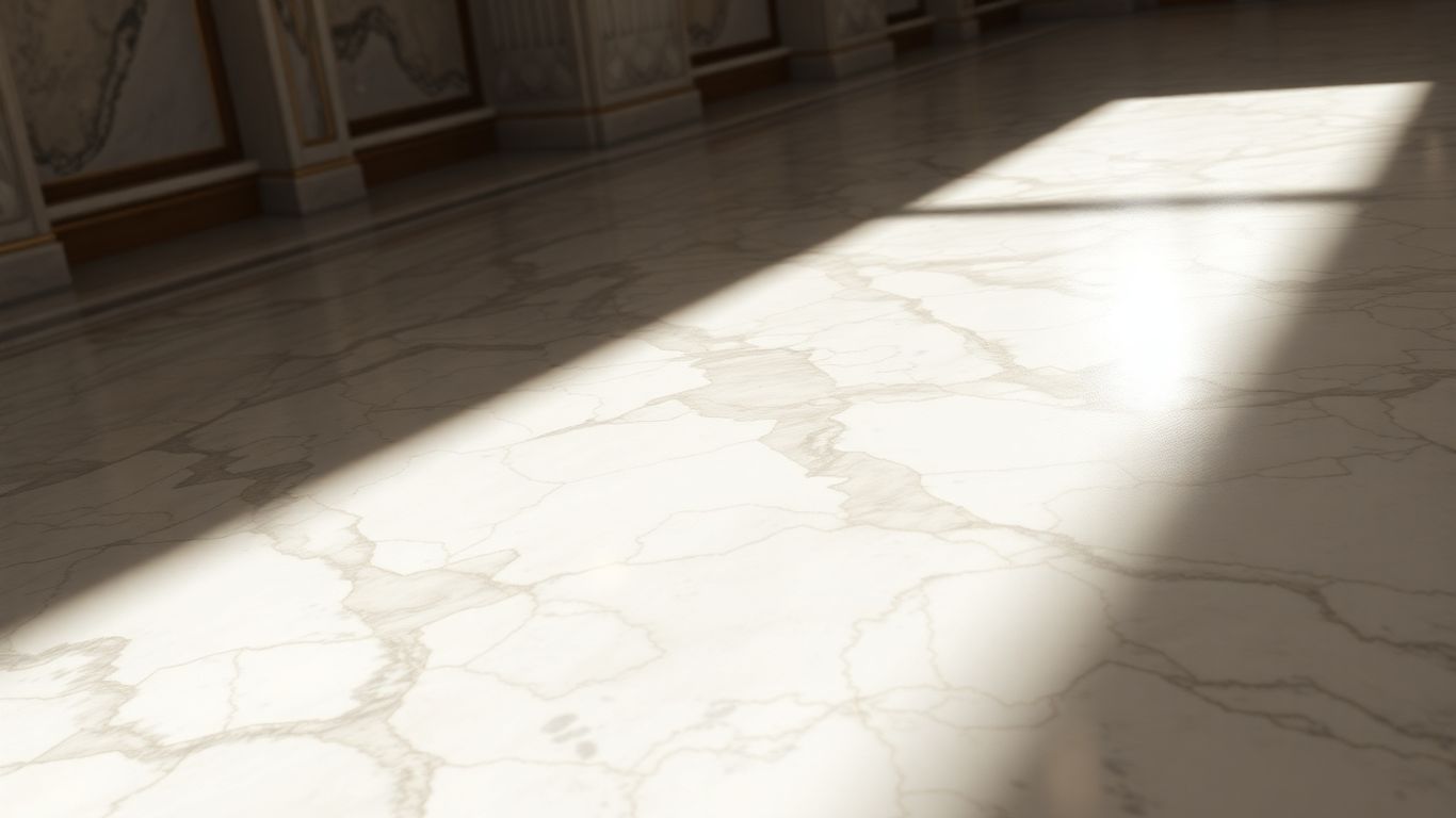 Polished marble flooring in a luxurious room.