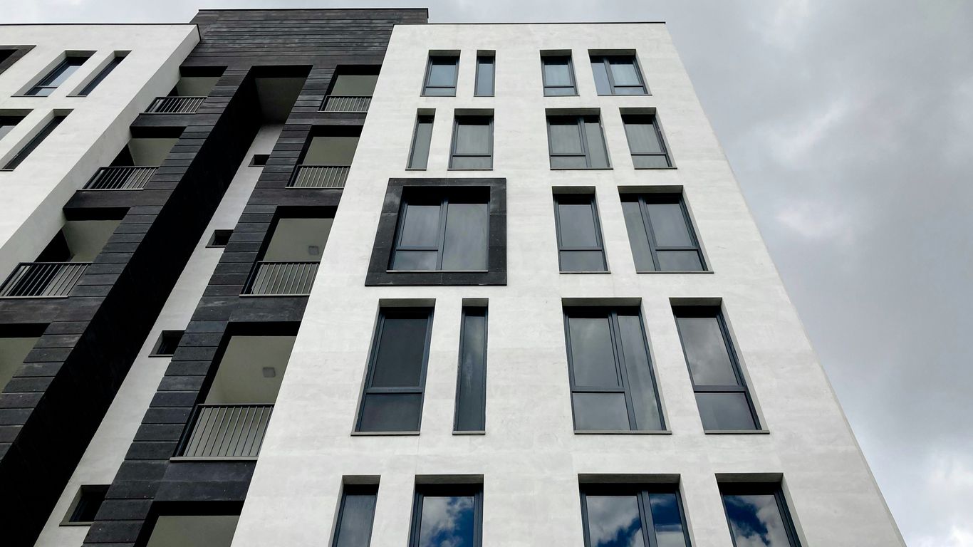 a tall building with many windows