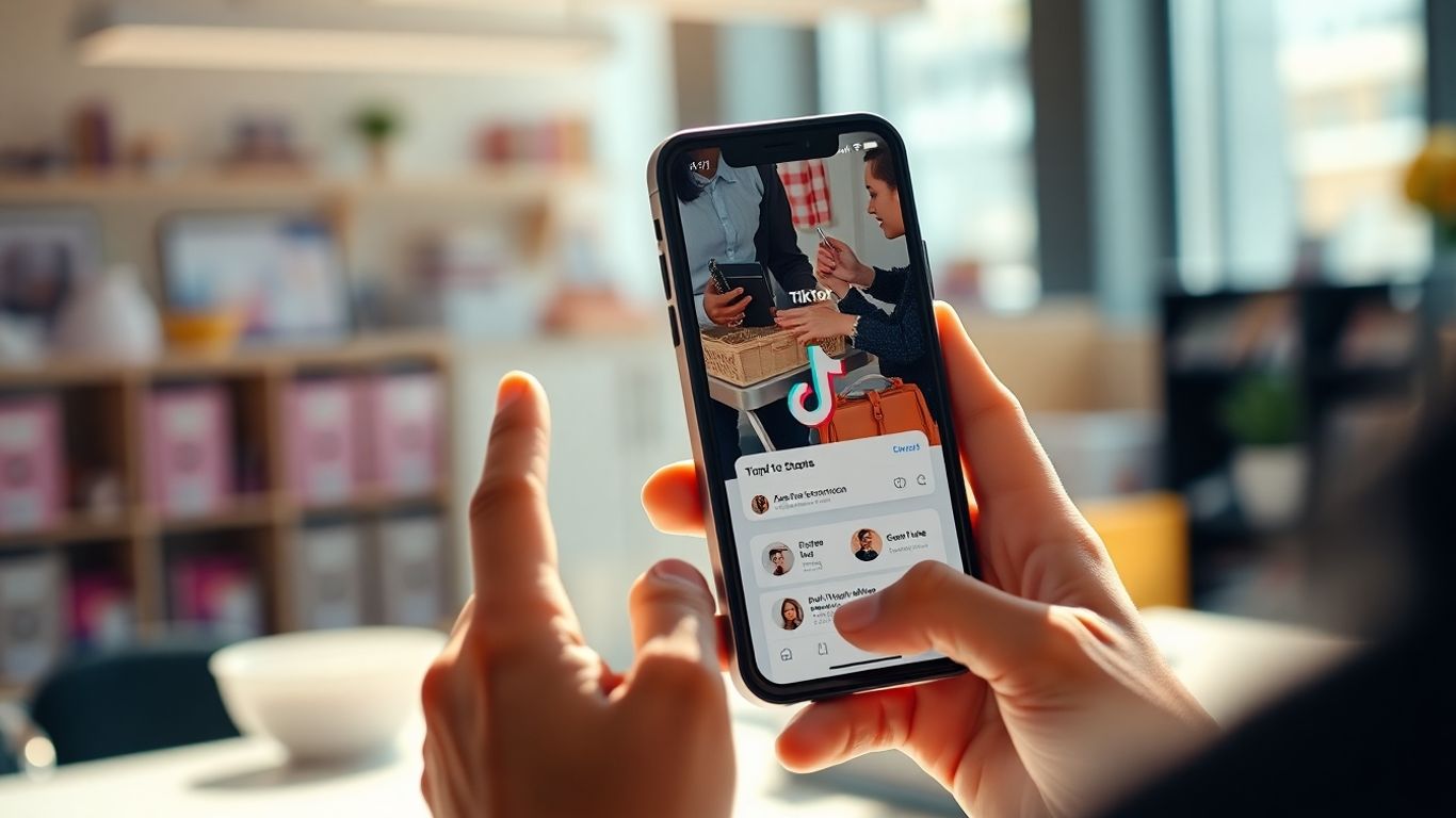 TikTok Shop starten mit Smartphone und Arbeitsplatz