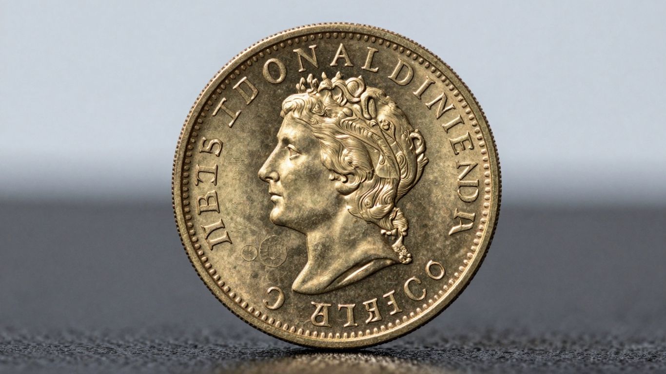 Gold Britannia coin detail
