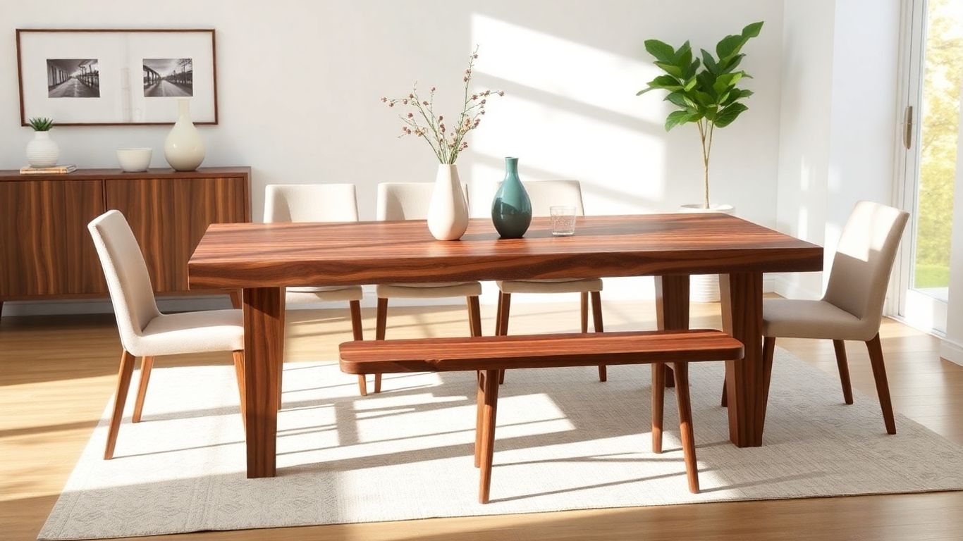 Custom walnut dining table with various stylish options