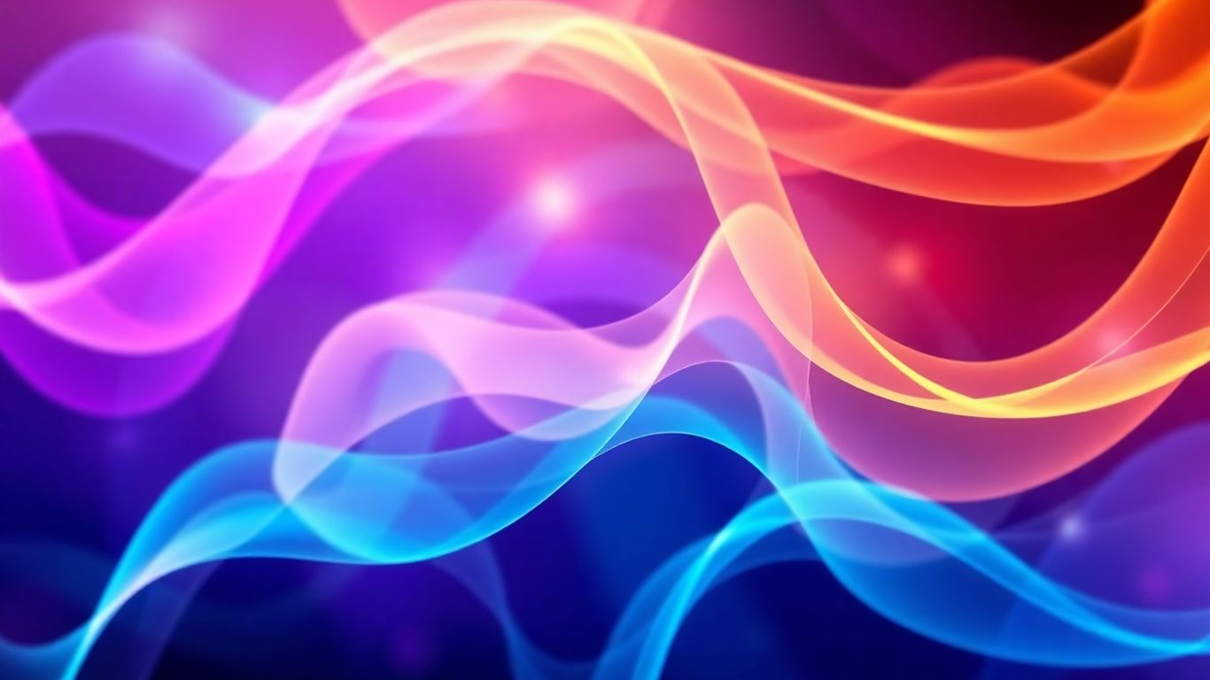 Interlocking shapes and flowing lines suggesting digital connection.