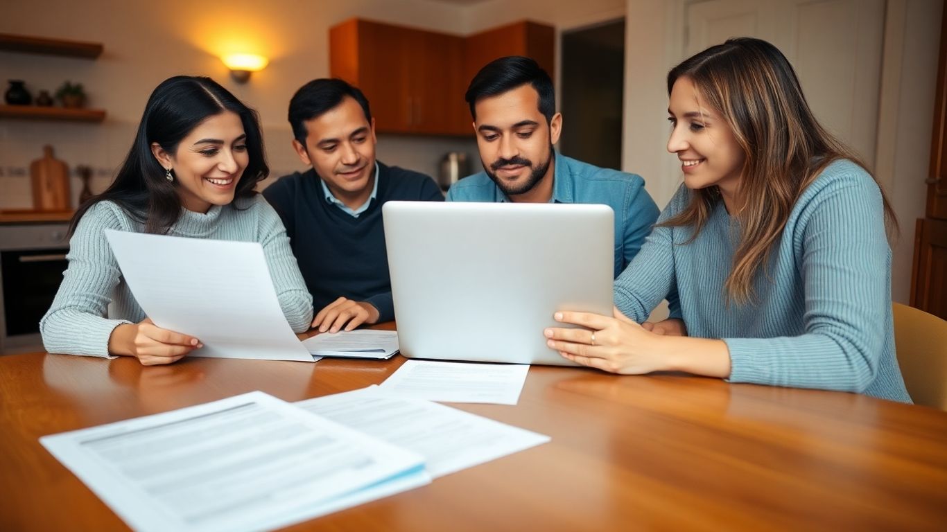 Família portuguesa a atualizar dados no Portal das Finanças