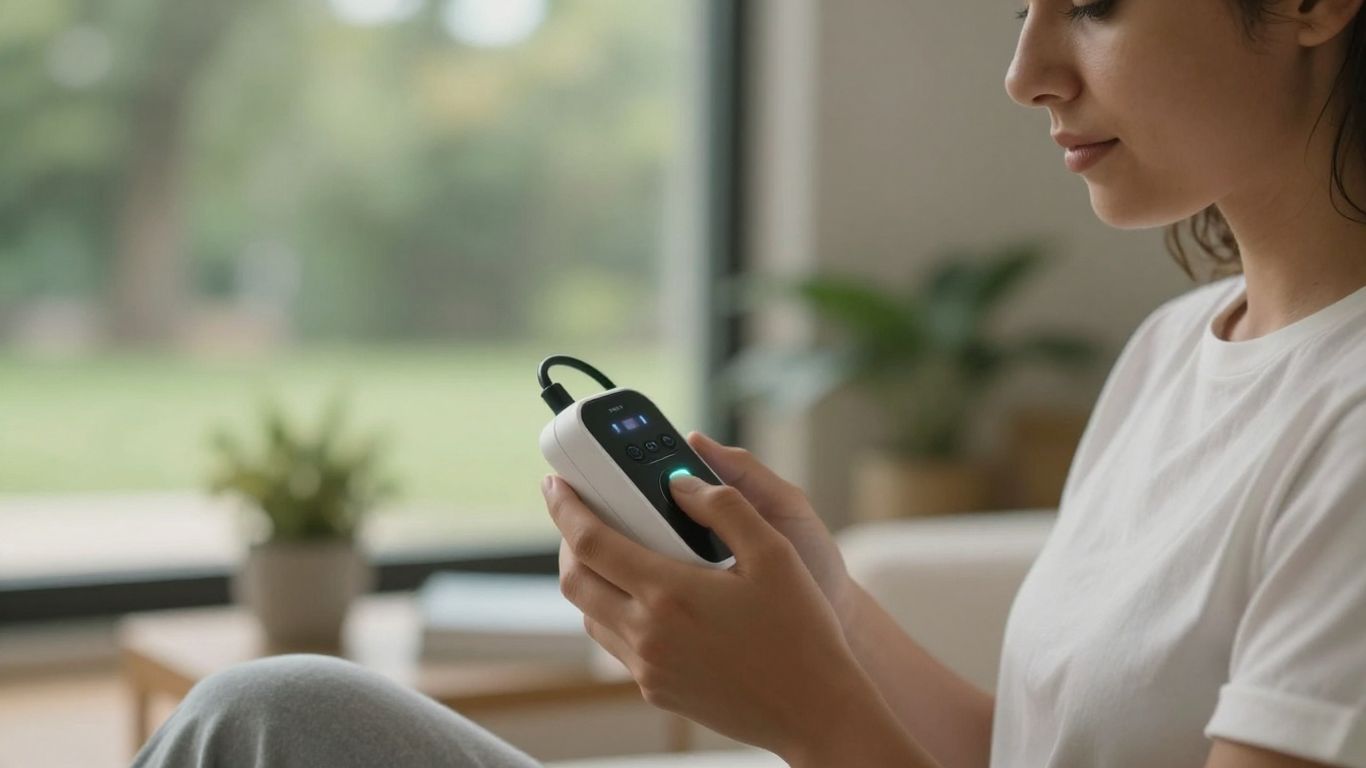 Portable PEMF device in a wellness setting.
