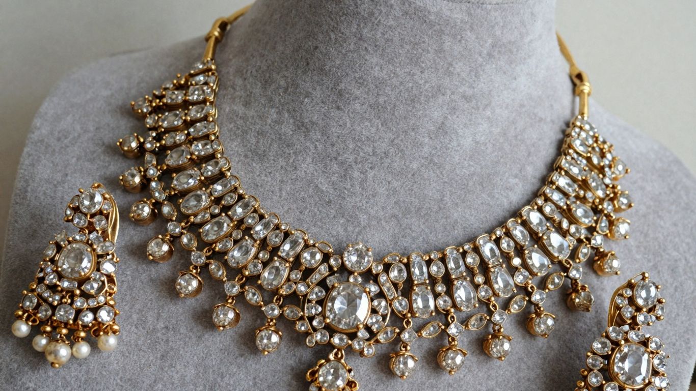 Exquisite Polki jewellery set with uncut diamonds.