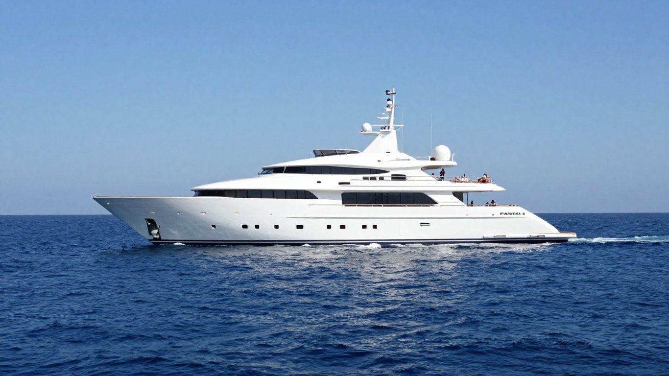 Luxurious Parsifal III yacht sailing on a calm blue sea.