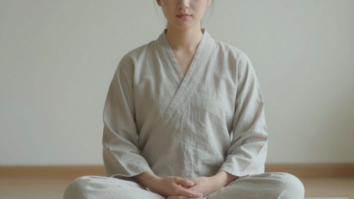 Person meditating calmly, acknowledging internal feelings.