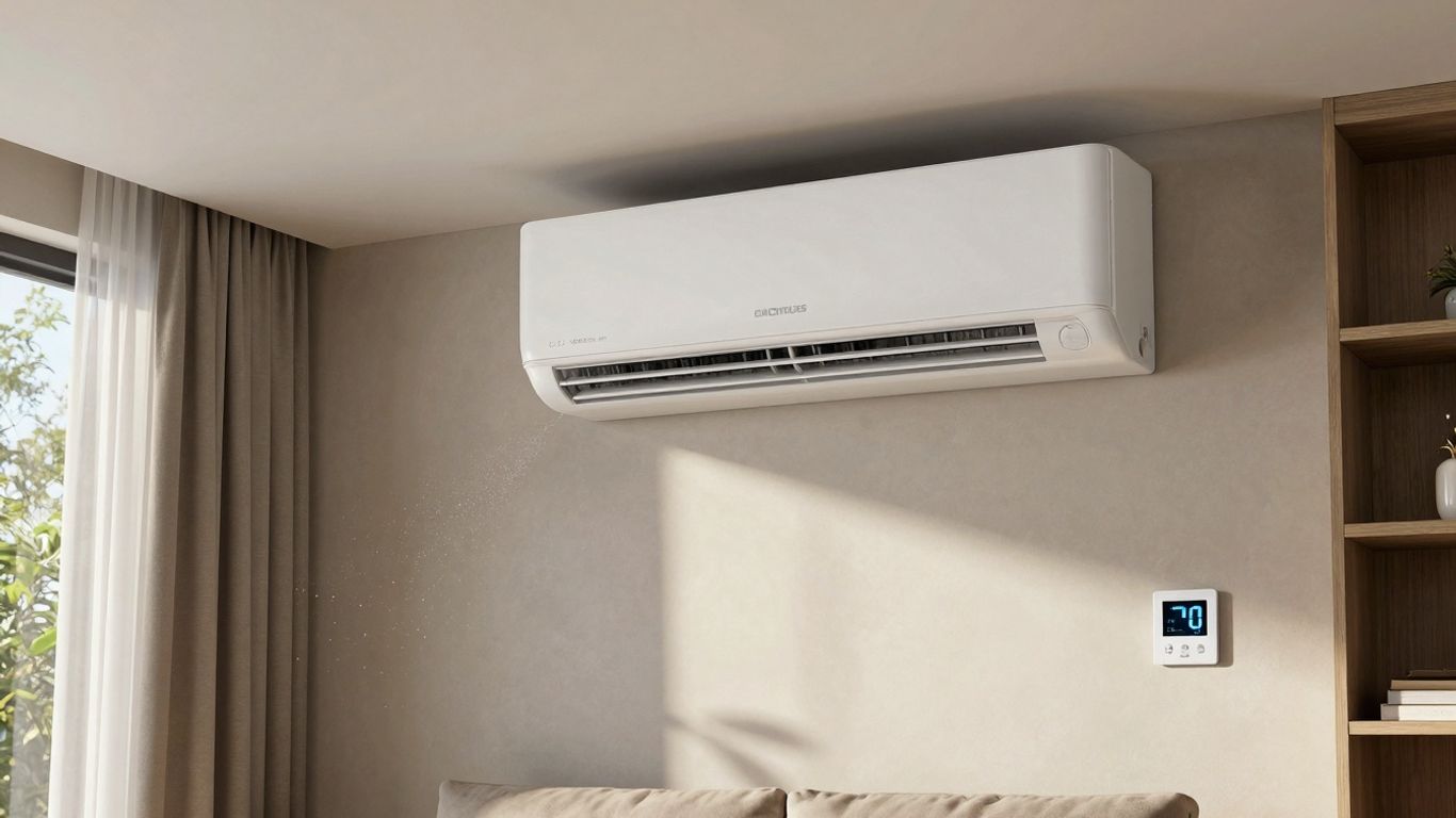 Klimaanlage im Wohnzimmer spart Heizkosten