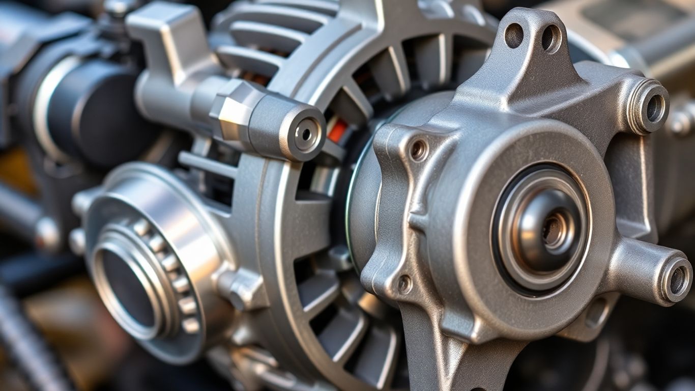 Mazda alternator and starter motor close-up