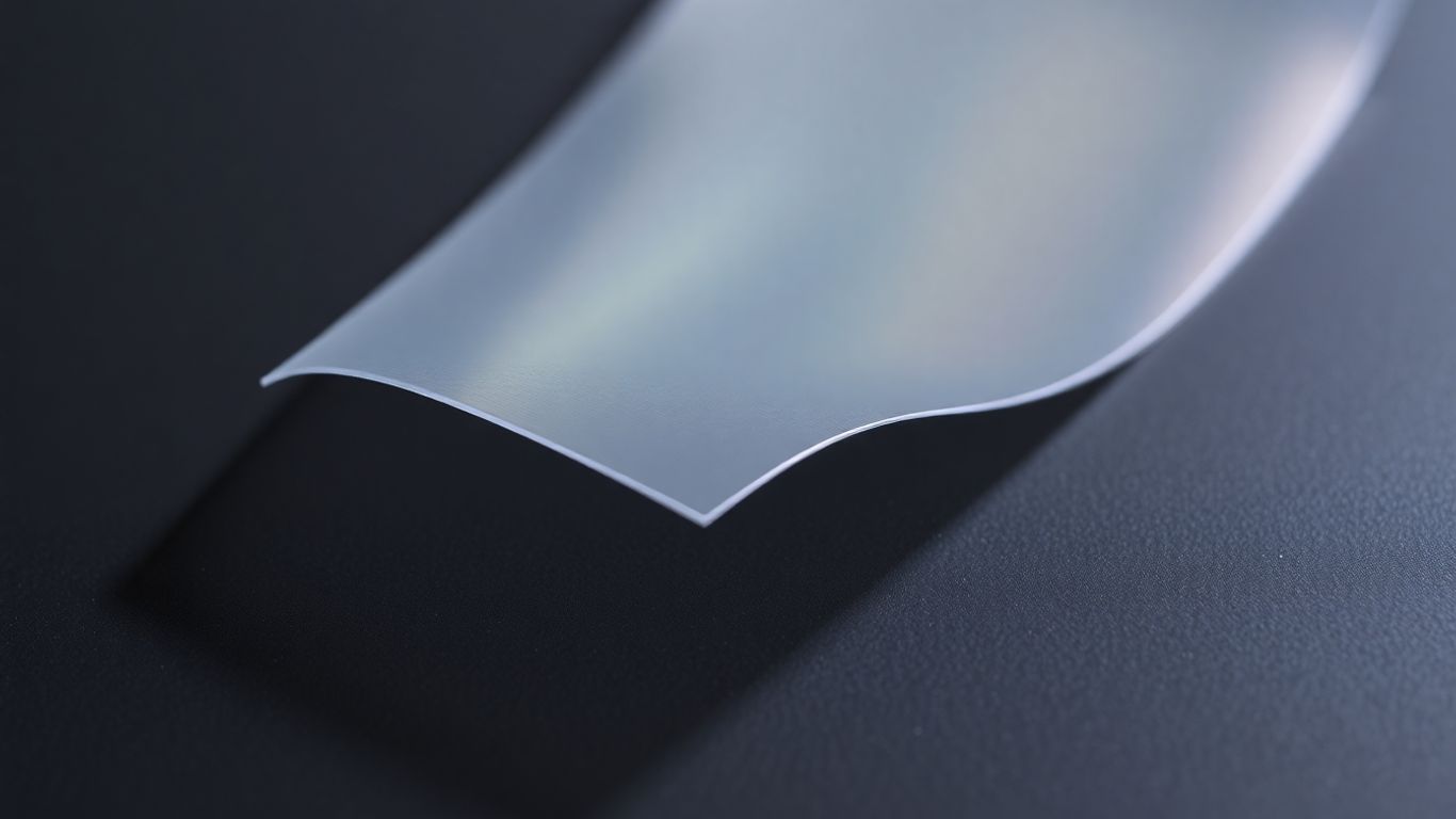 Film photovoltaïque flexible sur une surface sombre.