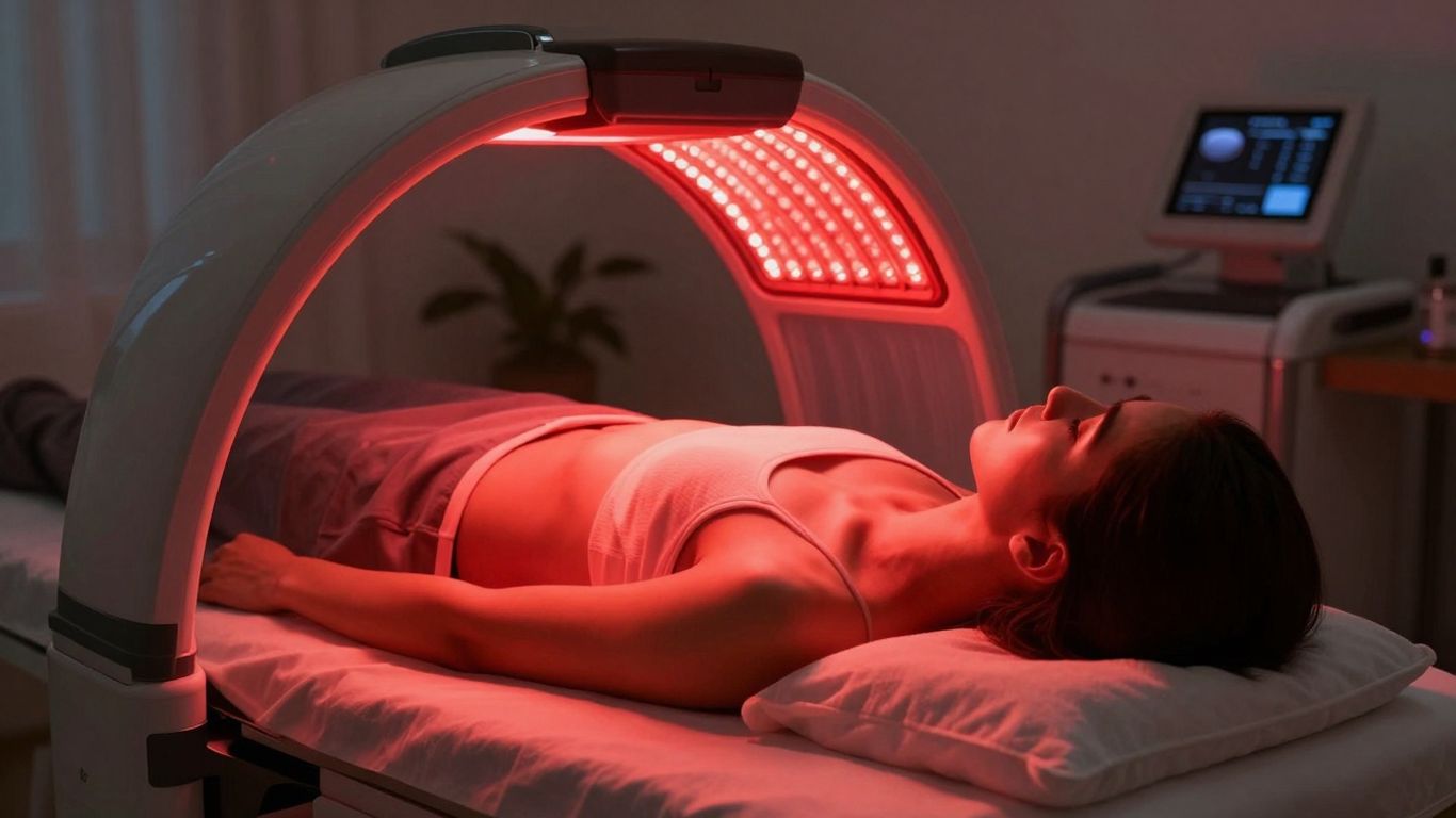 Red light therapy session in a Denver wellness center.