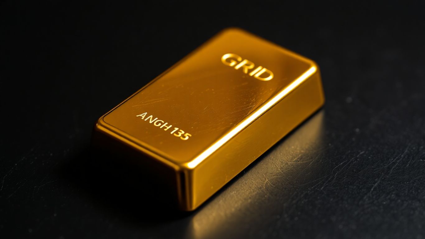 Shiny gold bar on dark background