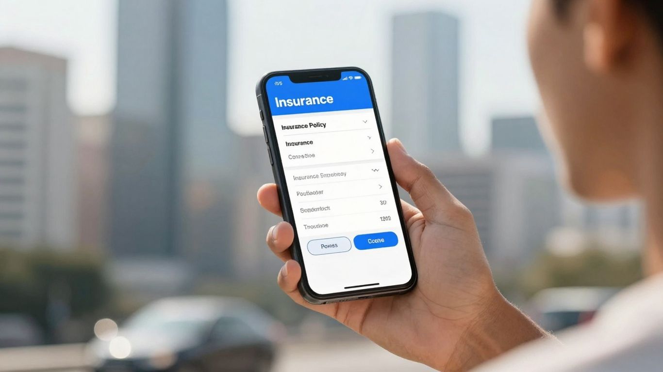 Person using smartphone for smart insurance shopping.