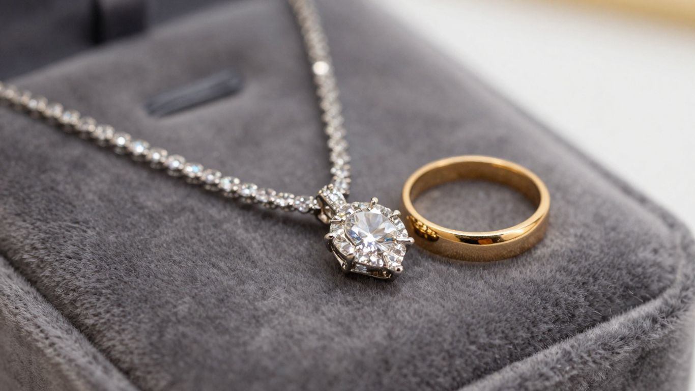 Joyería valiosa y segura en un cojín de terciopelo.