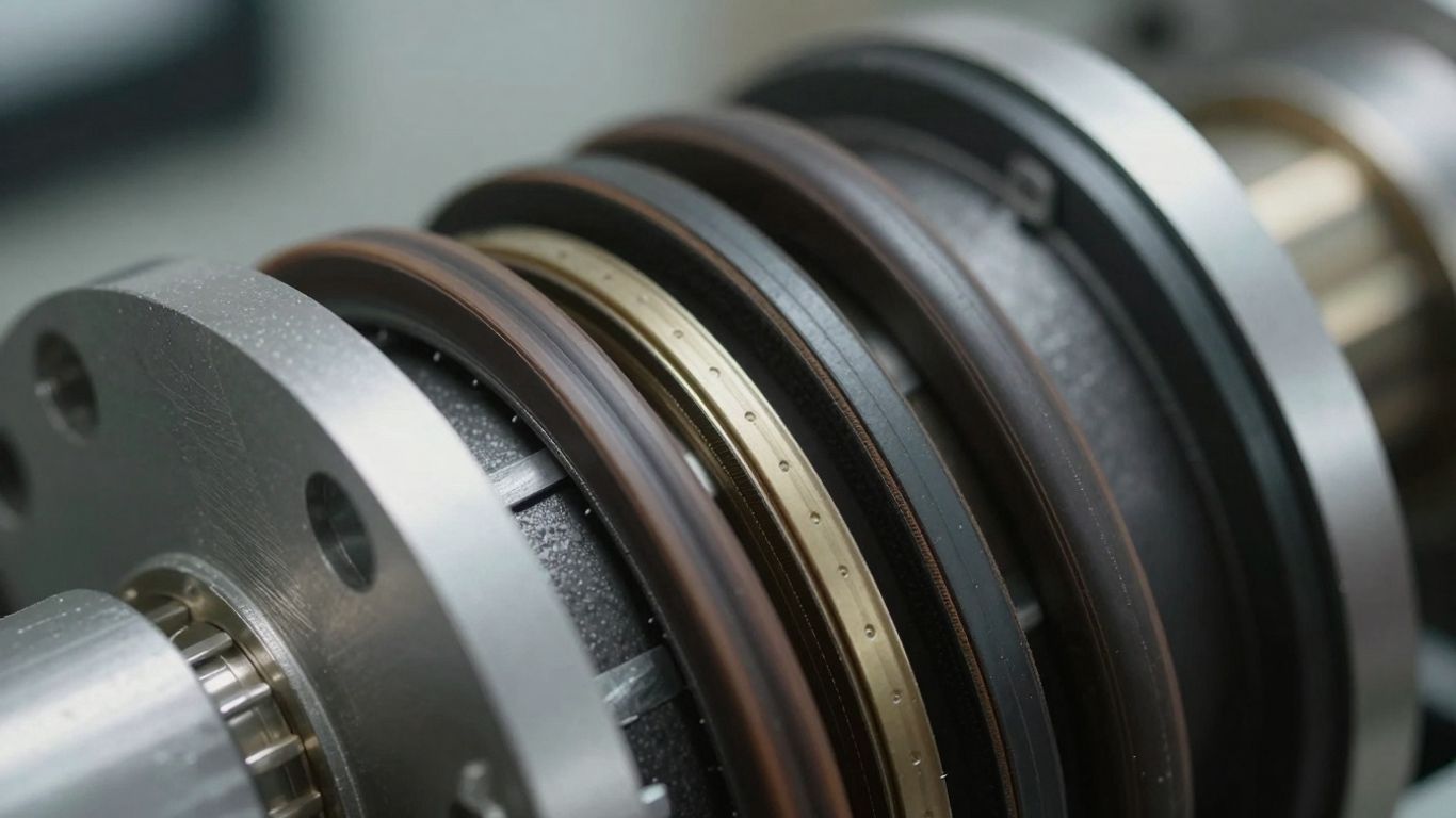 Close-up of advanced well seal engineering components.