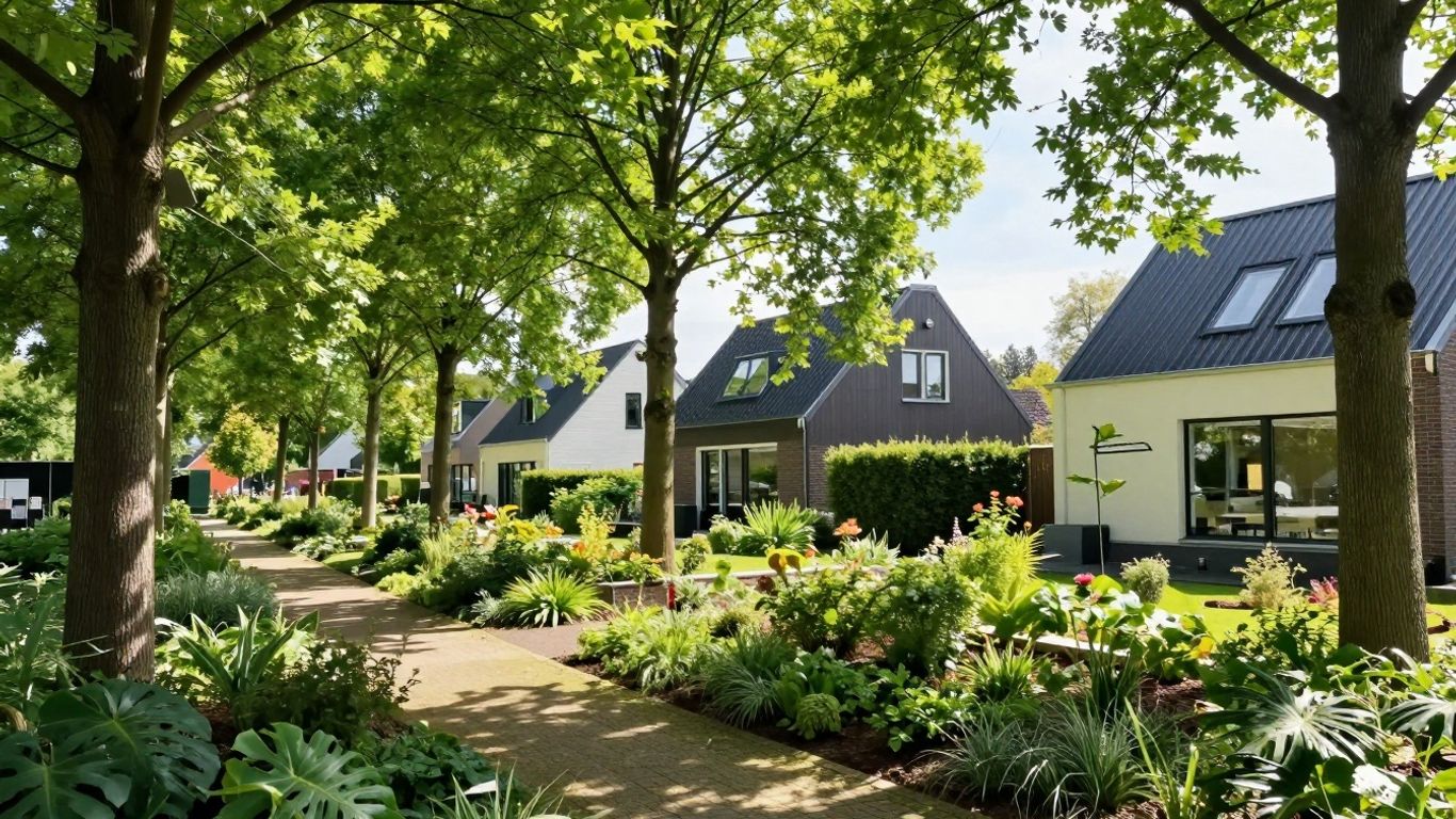 Groene tuinen en moderne huizen in Cuijkse Tuinen Fase 5.