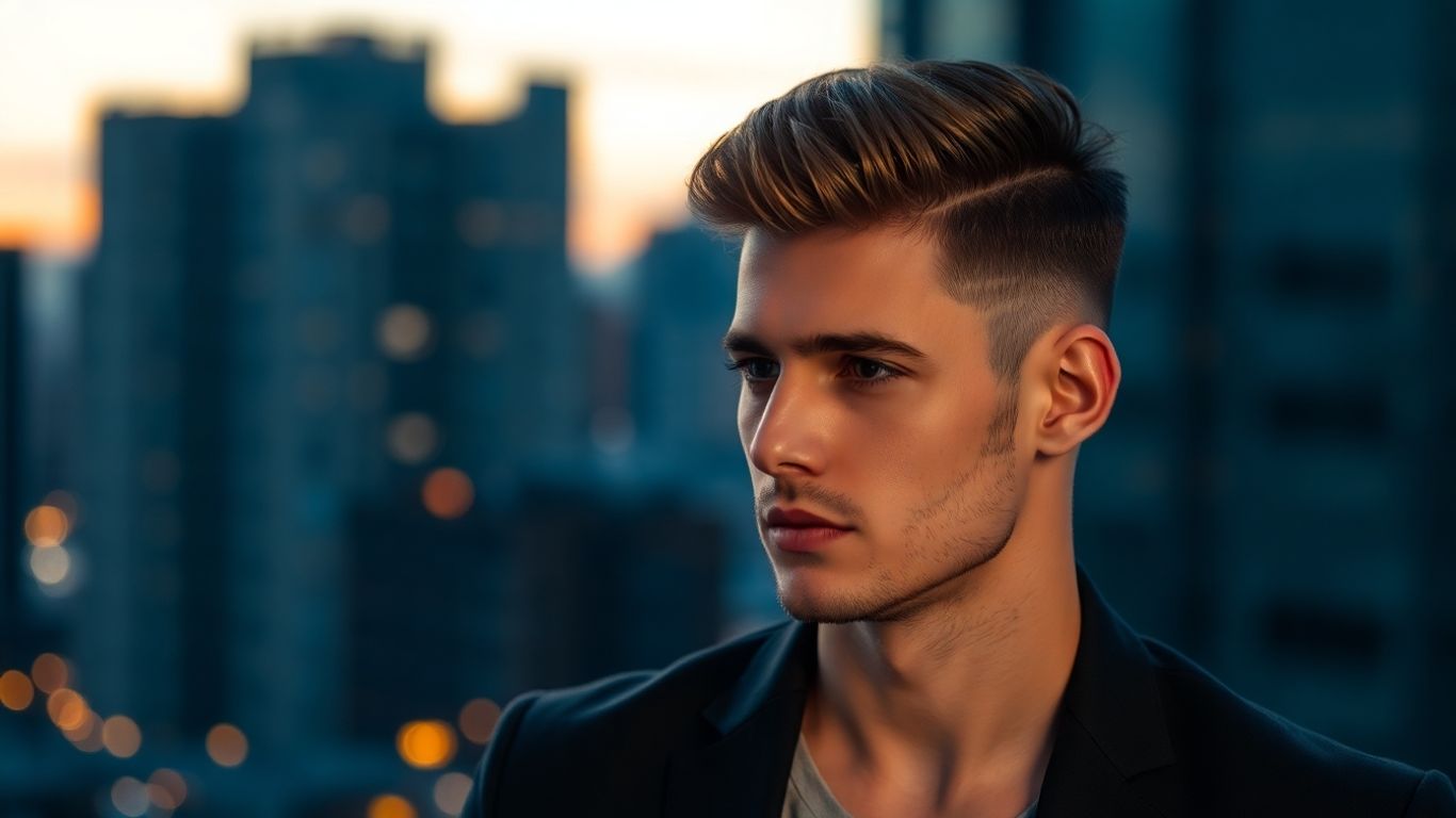 Man with a stylish downtown haircut and blazer.