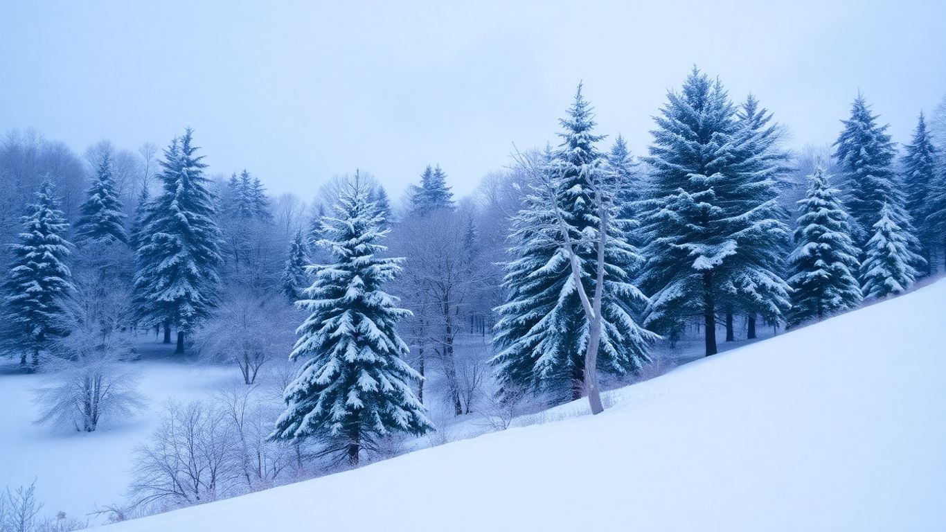 Paysage d'hiver frais et neigeux pour les vacances de la Toussaint.