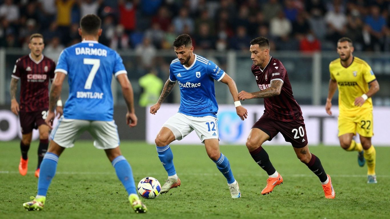 Serie A football match in progress