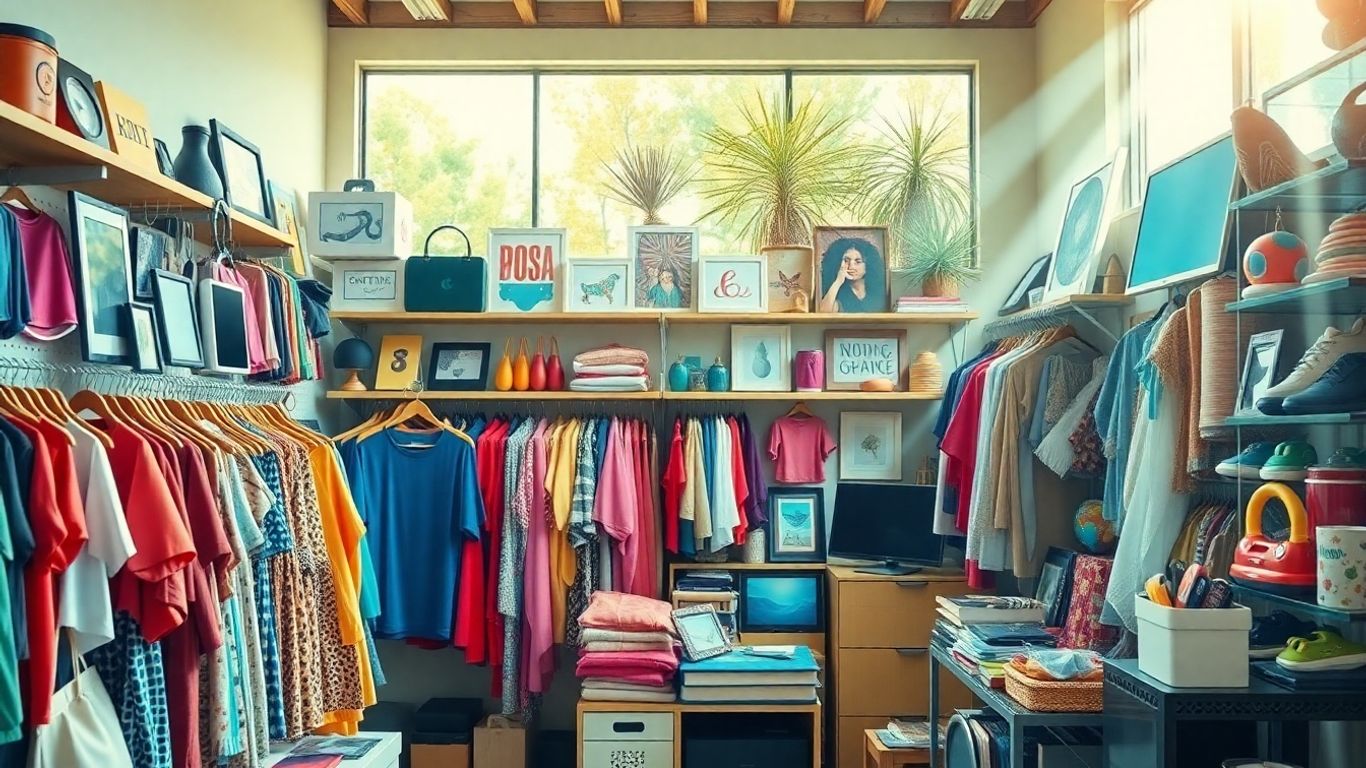 Online reselling products displayed attractively.