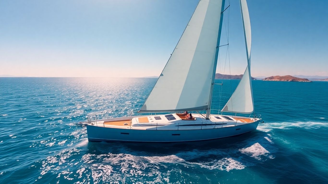 Luxury yacht sailing on the Mediterranean Sea.