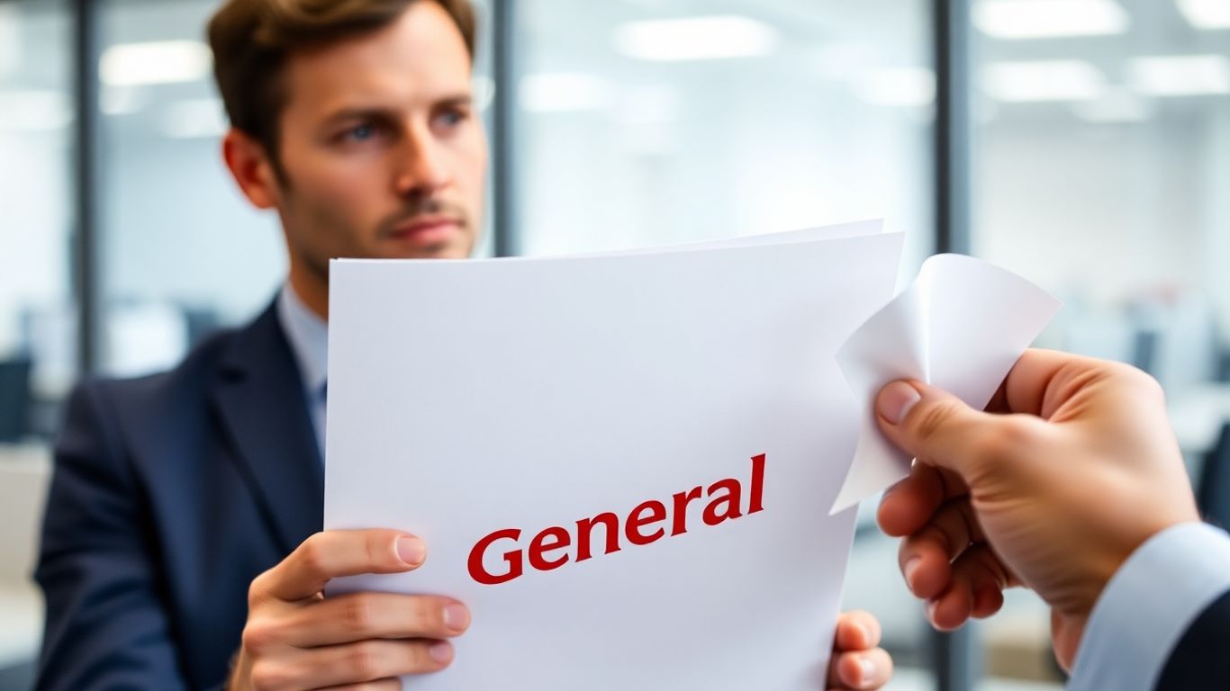 Persona cancelando seguro de Generali.