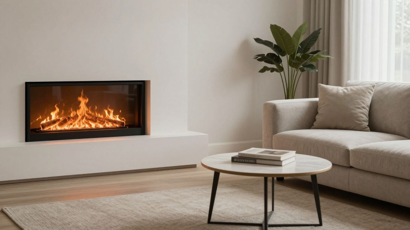Cheminée bio éthanol dans un salon moderne.