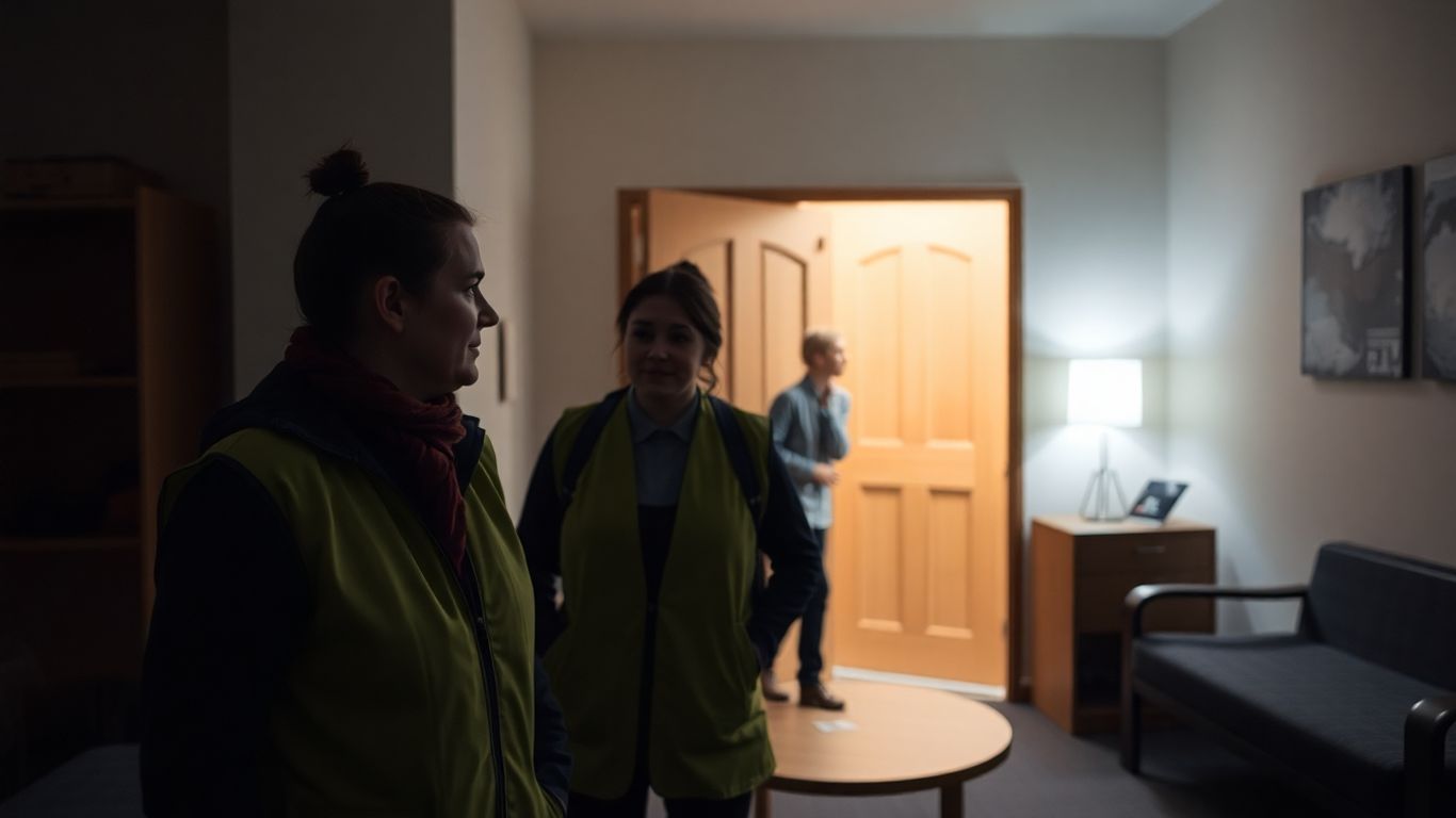 Hostel support staff on overnight duty.