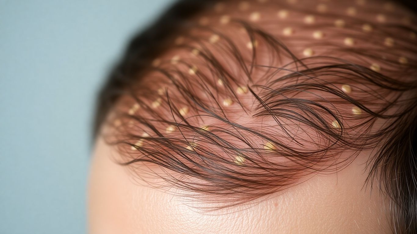 Man's scalp with thinning hair