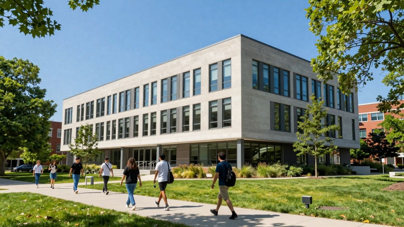 Stevens Institute of Technology campus building and students