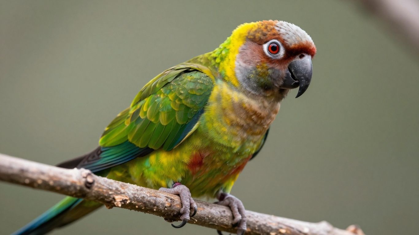 Brown Throated Conure bird with colorful plumage.
