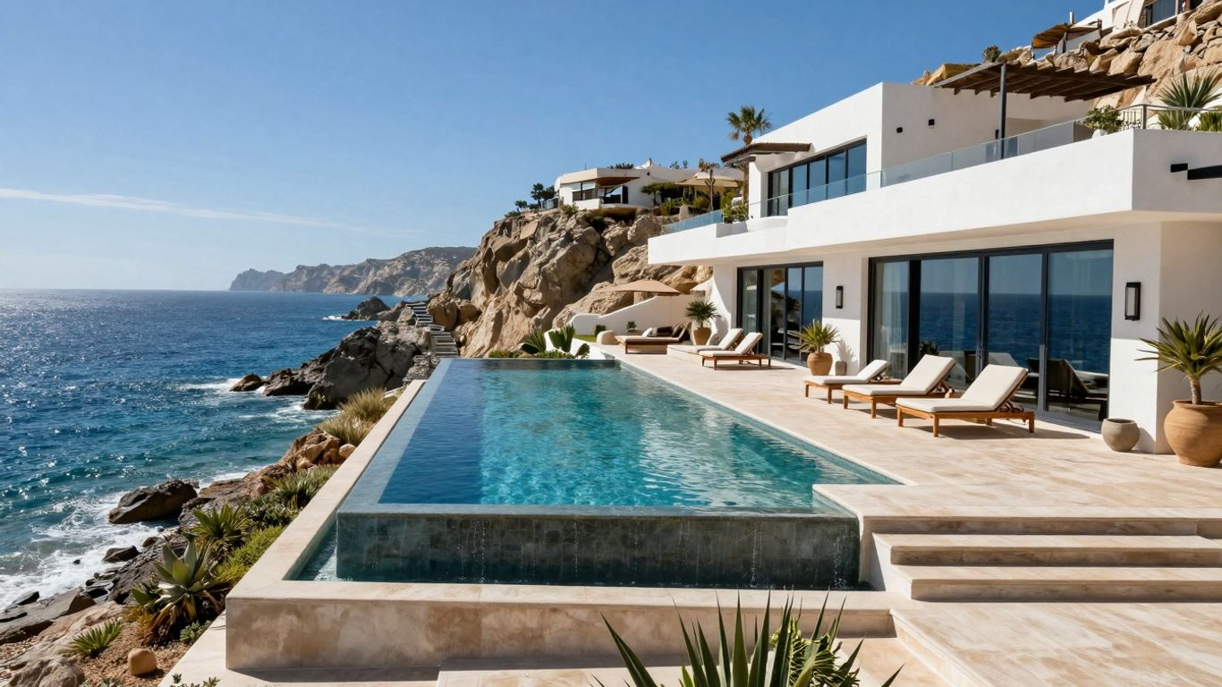 Villa Mar Azul cliffside villa with infinity pool overlooking the ocean.