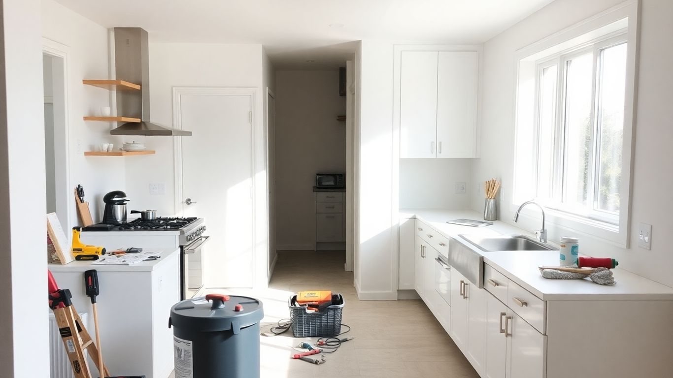 Smyrna home kitchen renovation with new cabinets and bright lighting.