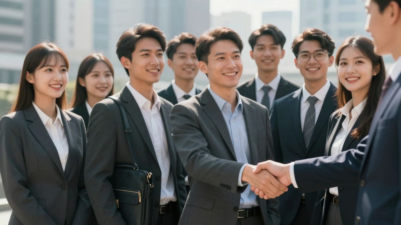 Students achieving career success through internships.