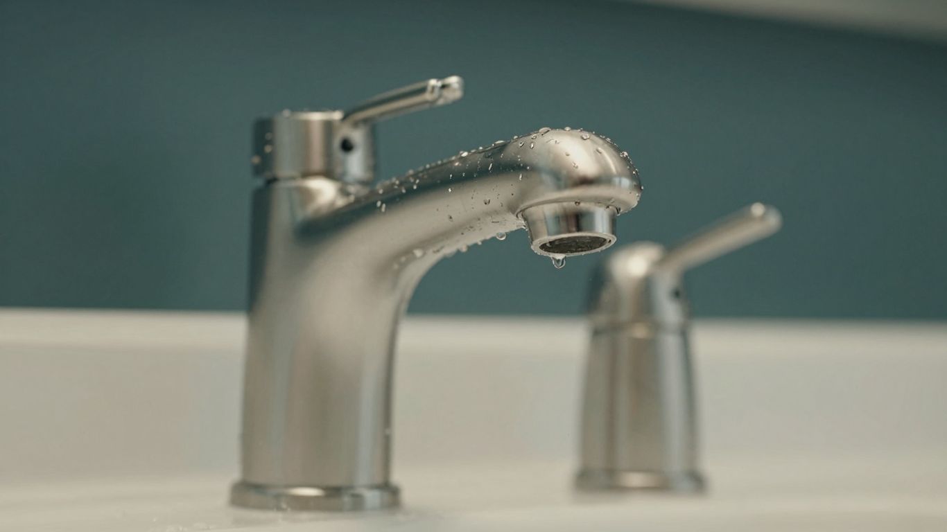 Delta Nicoli widespread bathroom faucet, brushed nickel finish.