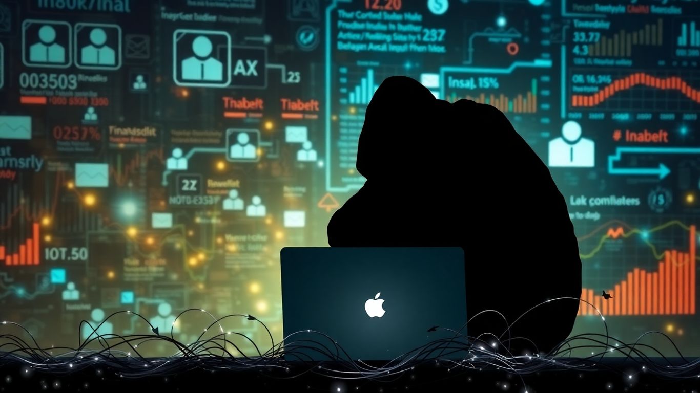 Reddit logo with a shadowy figure and digital threads.